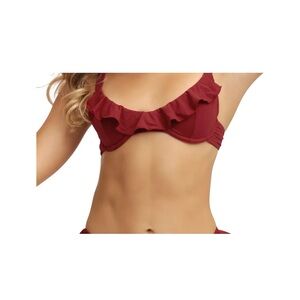 Blackbough Ruffled Red Bikini Top